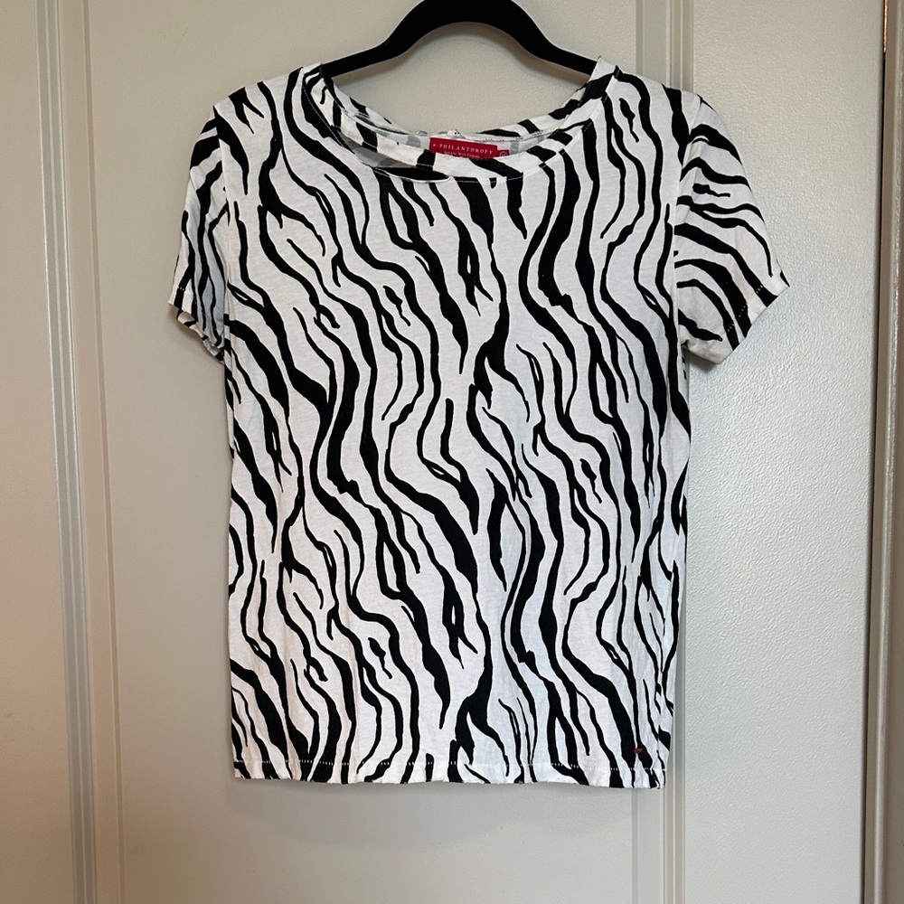 n:PHILANTHROPY Black and White Zebra Print Tee